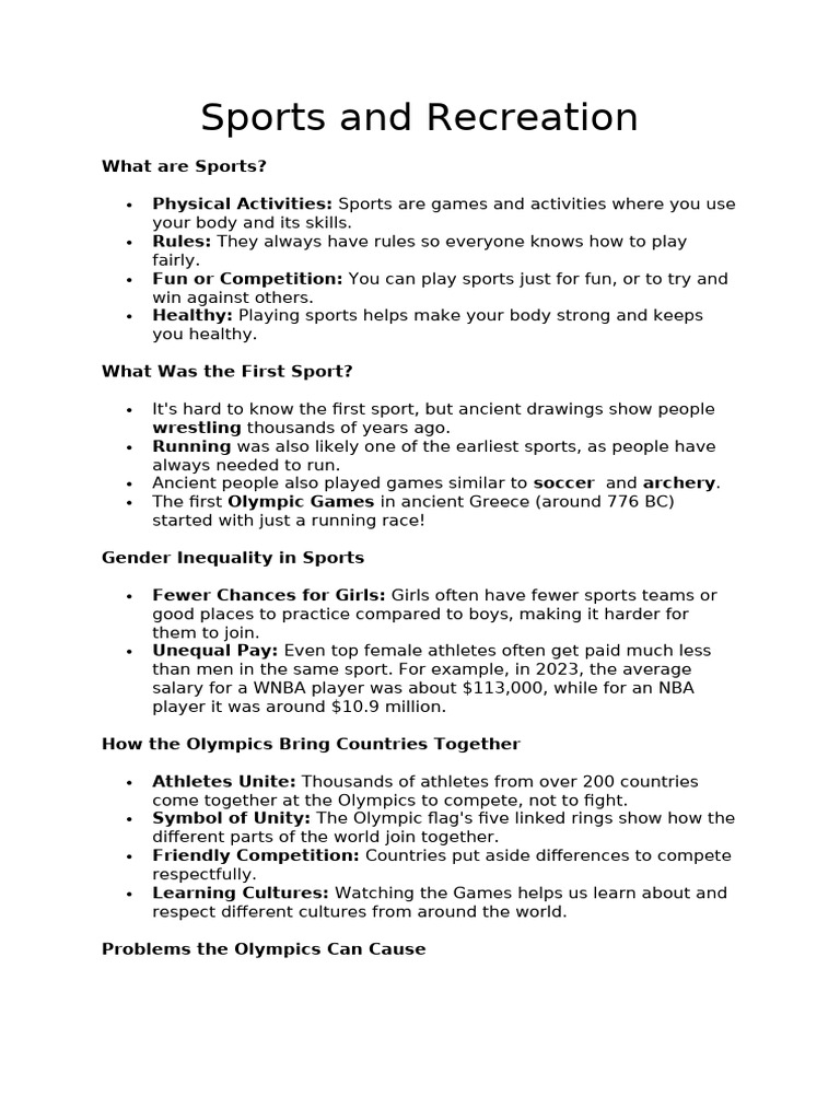 Sports and Recreation | PDF | Sports | Olympic Games