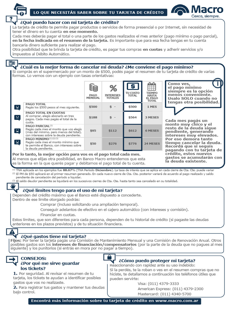 Requisitos y préstamos en Macro Selecta | PDF | Tarjeta de débito | Bancos