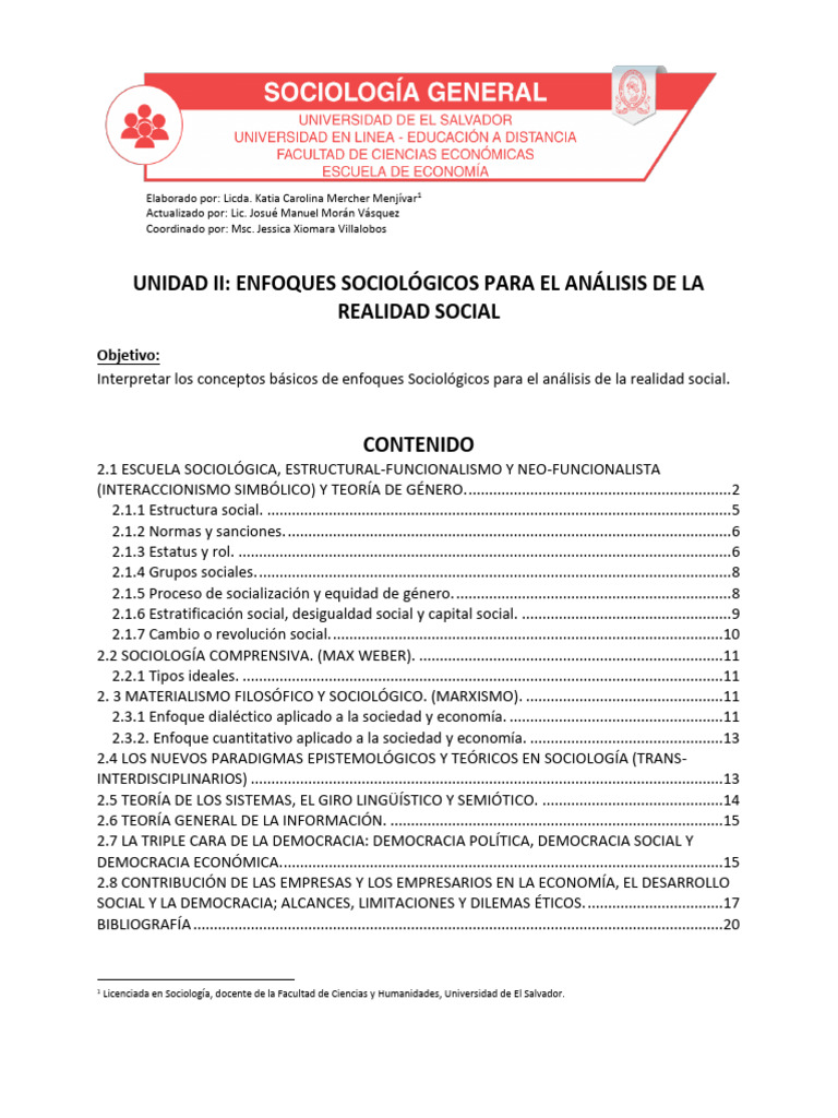 Enfoques Sociológicos en la Realidad Social | PDF | Sociología ...