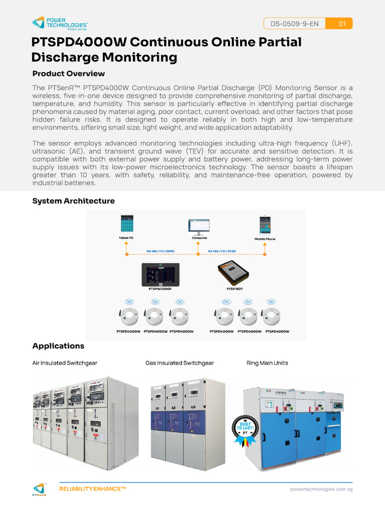 DS-0509-9-En - PTSPD4000W Continuous Online PD Monitoring | PDF ...