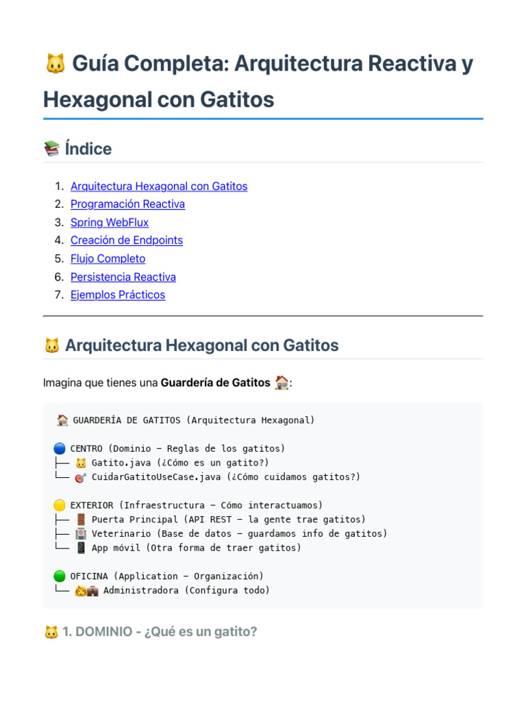 Arquitectura Reactiva Hexagonal con Gatitos | PDF | Java (lenguaje de ...