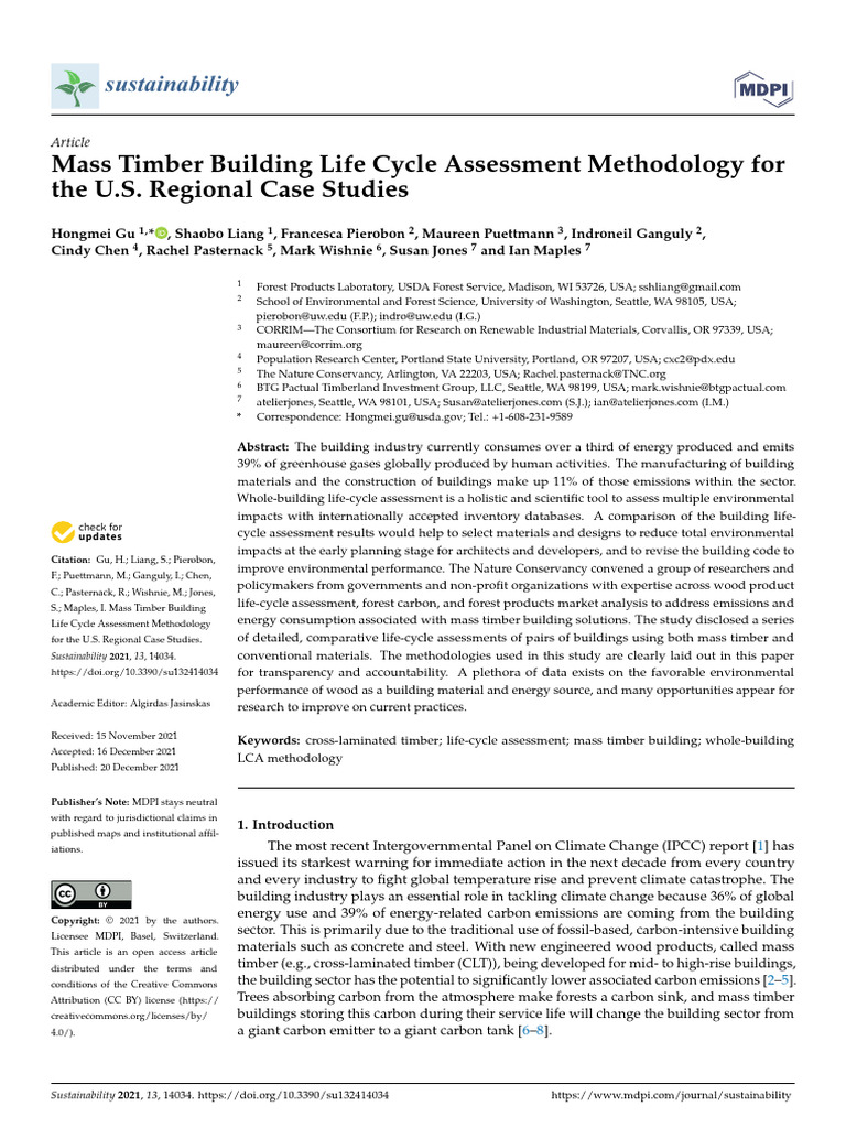 Sustainability 13 14034 | PDF | Life Cycle Assessment | Natural Environment