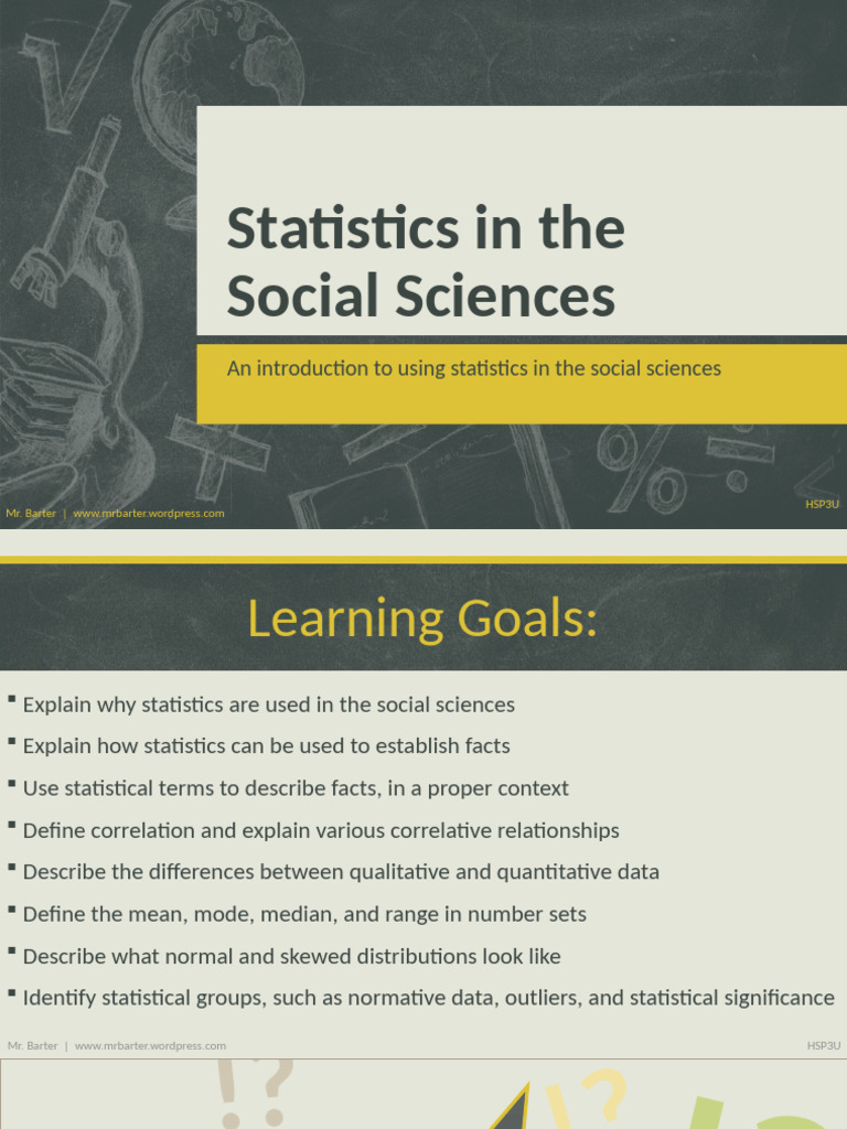 HSP3U 1.7 Statistics in Social Sciences | PDF | Experiment | Mean