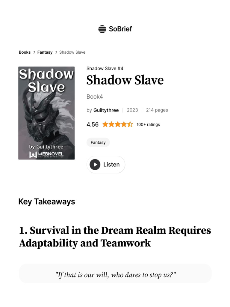 Shadow Slave: Survival in the Dream Realm | PDF | Psychological ...