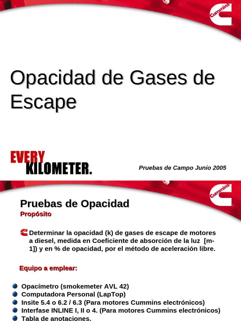 Opacidad de Gases de Escape Ok | PDF