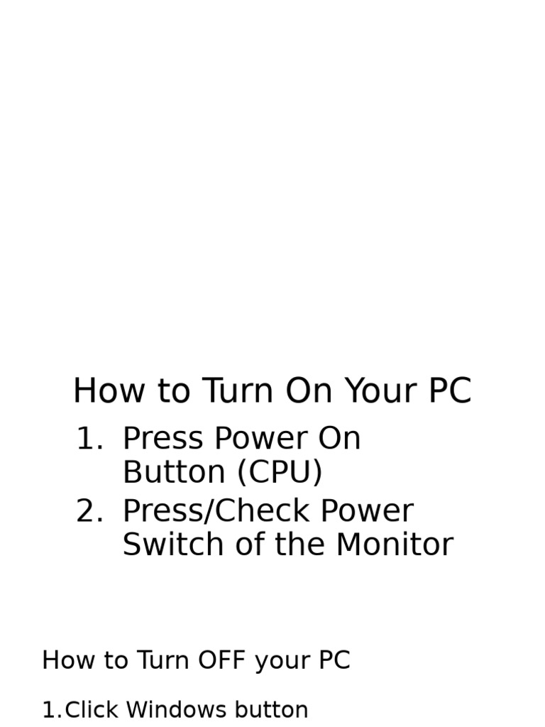 PC Startup and Microsoft Word Guide | PDF