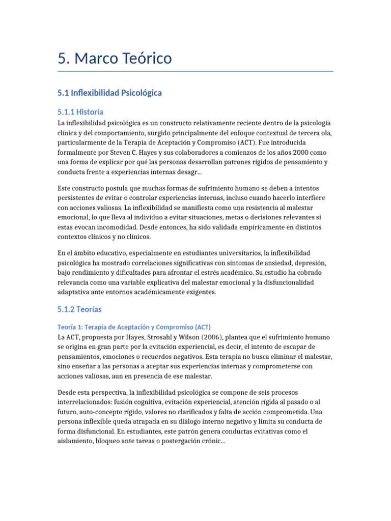Marco - Teorico - Resiliencia - Inflexibilidad 2 | PDF | Las emociones ...