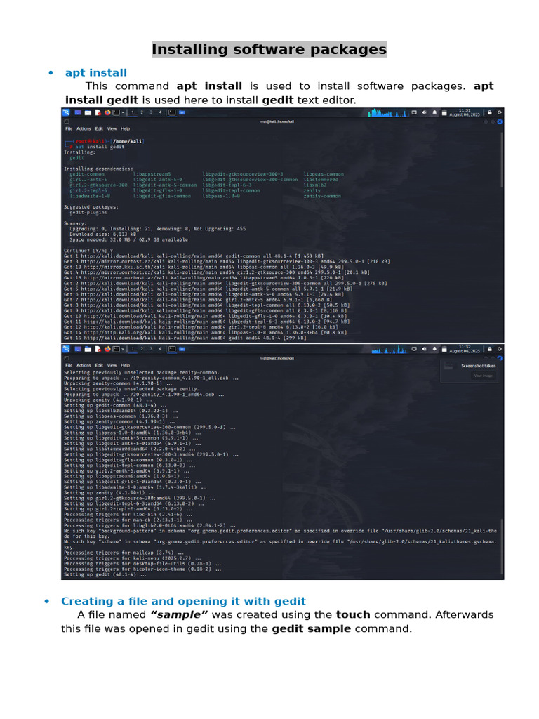 Installing Software Packages and Editing Files | PDF