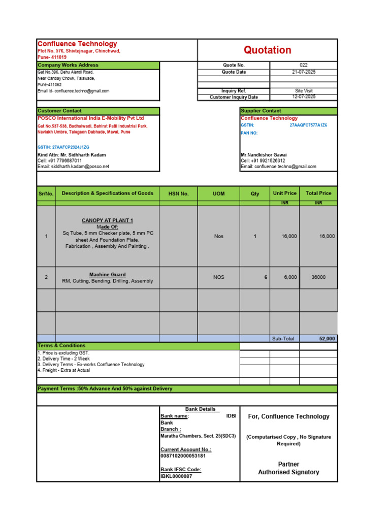 Offer 022 - Posco - 210725 | PDF