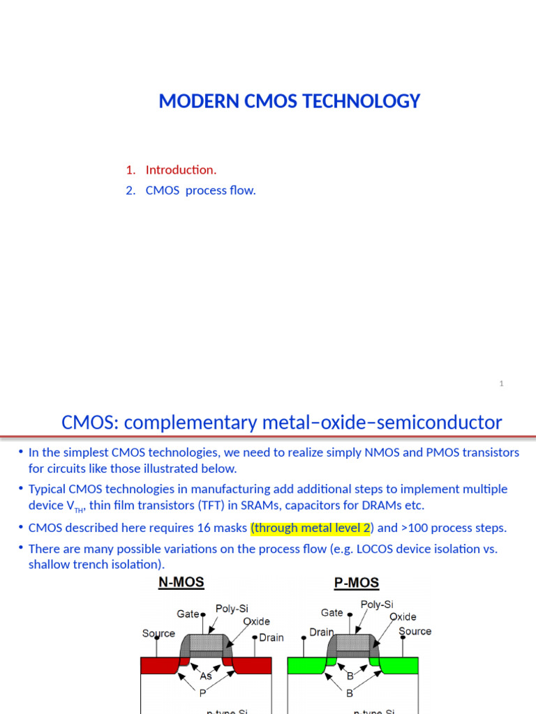 Modern CMOS Technology Overview | PDF | Cmos | Mosfet