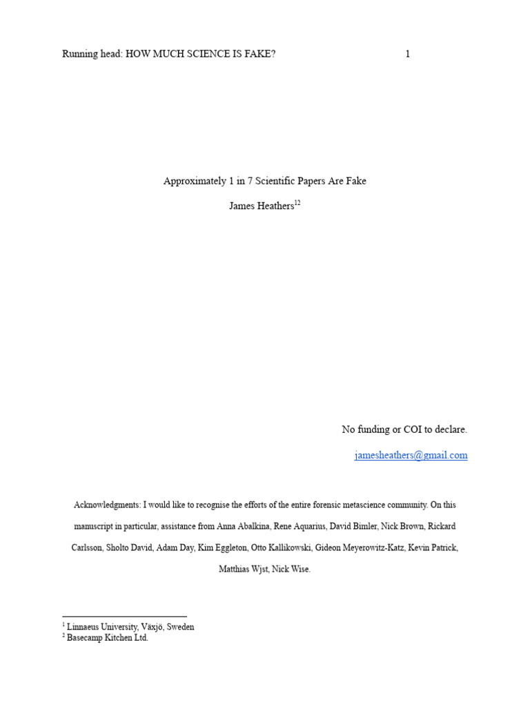 1 in 7 Scientific Papers Are Fake | PDF | Science | Falsifiability
