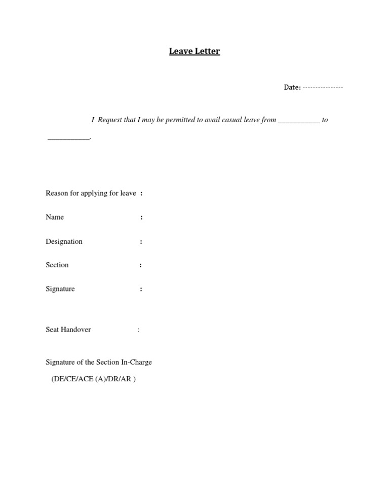 Leave Letter | PDF