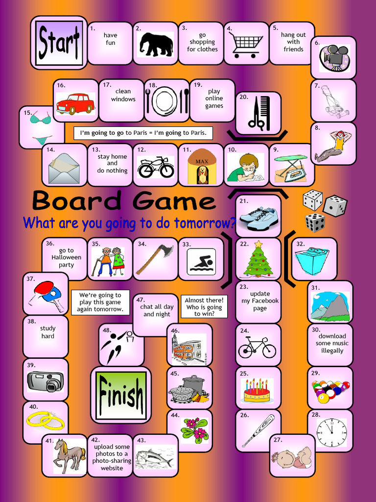 Board Game What Are You Going To Do Tomorrow Fun Activities Games 1259 ...