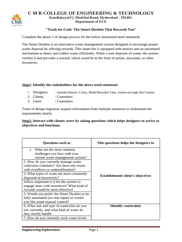 Problem Statement Sheet TEAM 2 | PDF