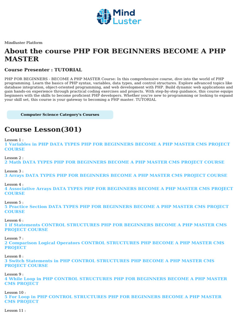 PHP Mastery: Build a Dynamic CMS | PDF | Class (Computer Programming) | Php