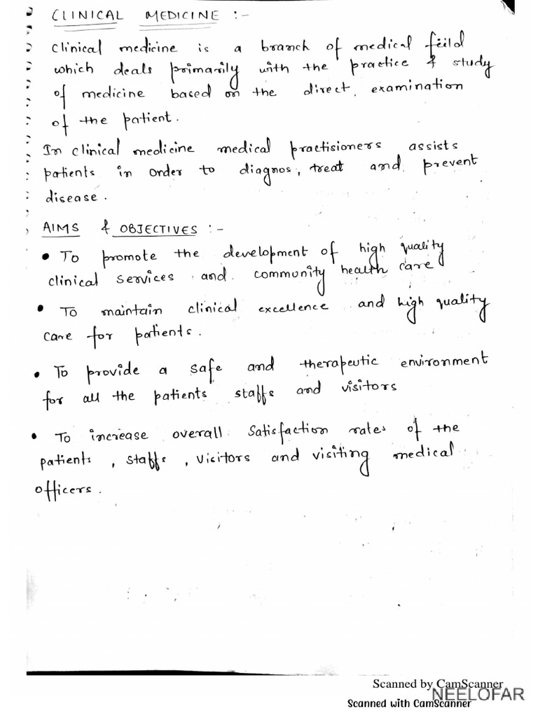 Clinicals Notes | PDF