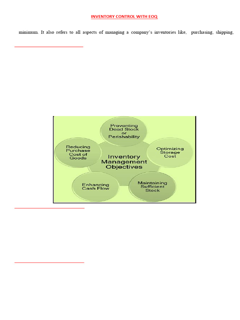 Inventory Control and EOQ Explained | PDF | Inventory | Supply Chain ...