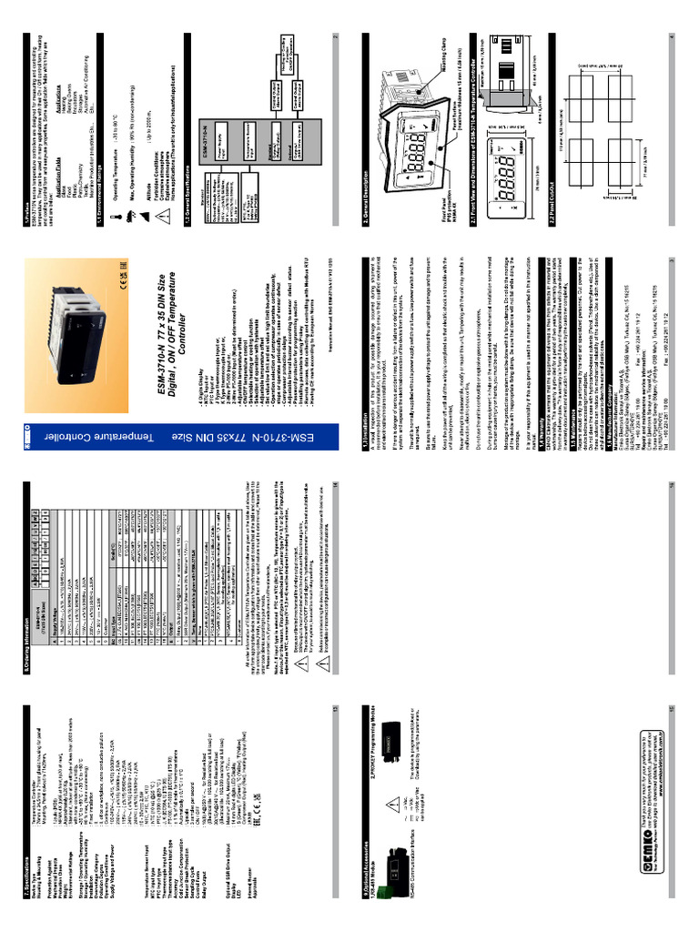 Digital on-OfF Temperature Controller ESM-3710-N - EN | PDF