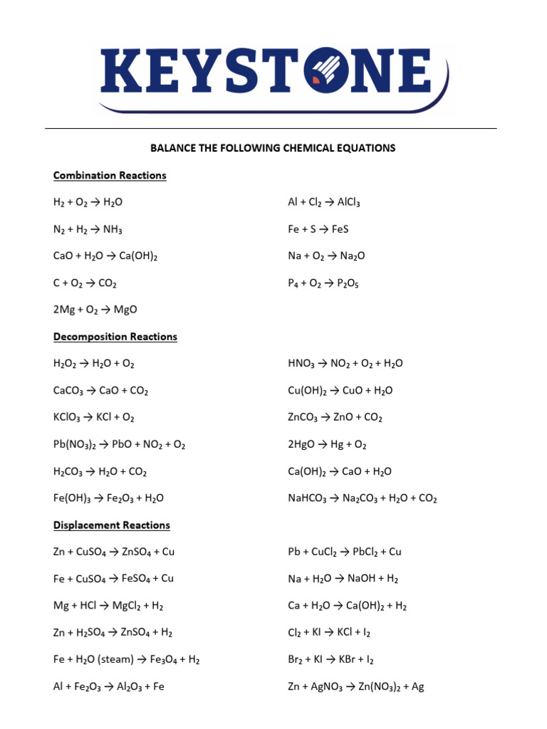 Chemical Reactions and Equations Guide | PDF | Sodium Carbonate | Acid