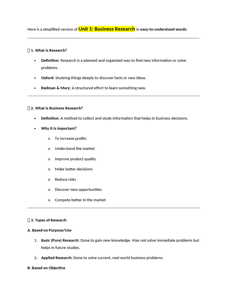 Business Research Simplified Guide | PDF | Sampling (Statistics ...