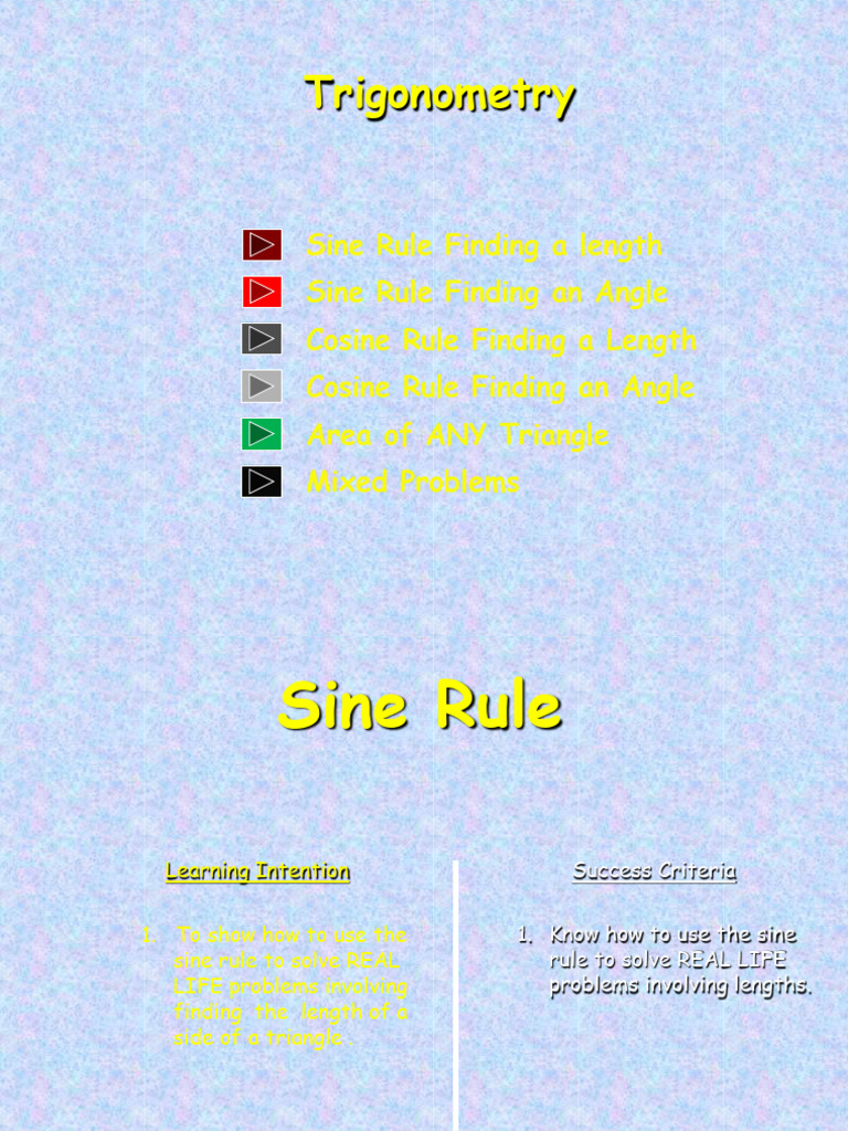 Trigonometry: Sine & Cosine Rules Explained | PDF | Trigonometry | Triangle