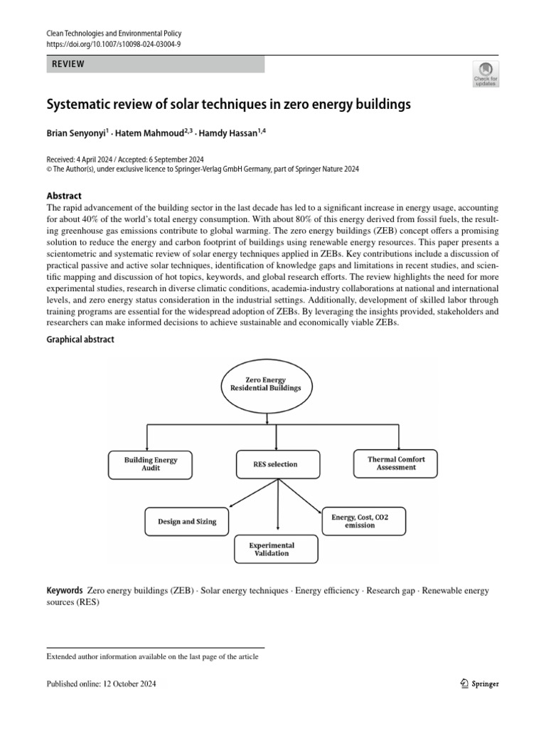 Solar Techniques for Zero Energy Buildings | PDF | Energy Conservation ...
