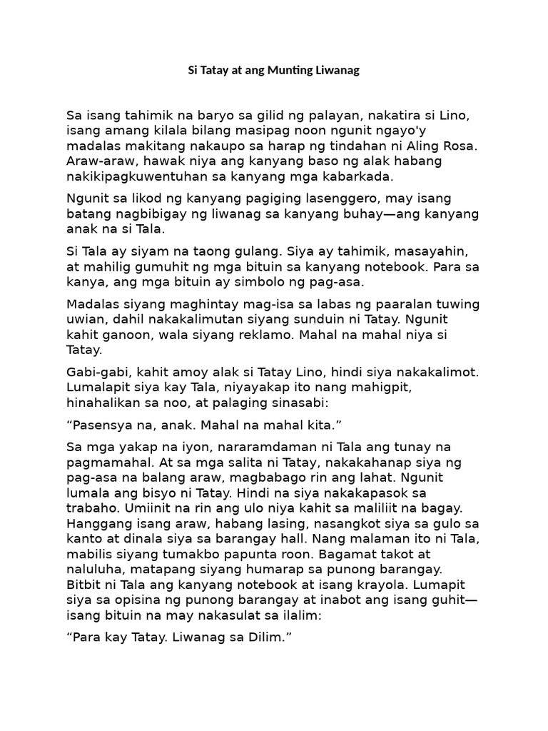 Si Tatay at Ang Munting Liwanag | PDF