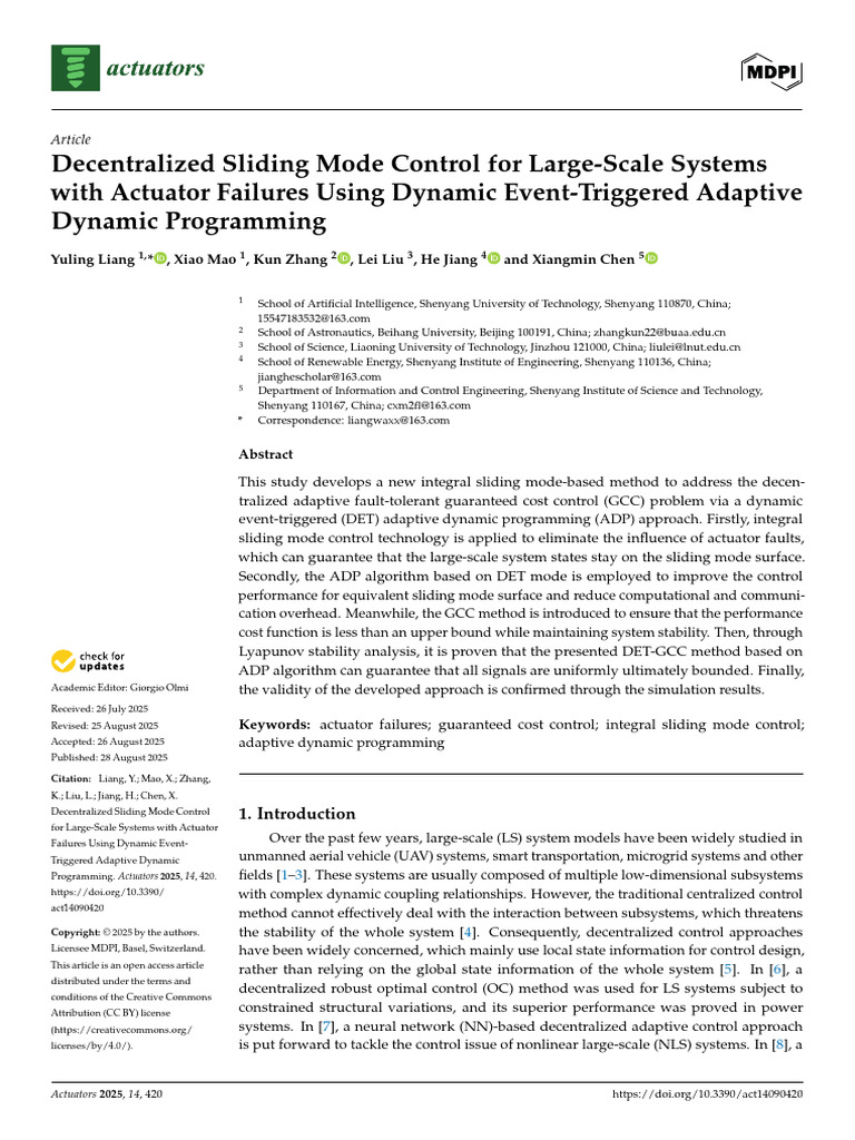 Decentralized Control for Large-Scale Systems | PDF | Applied ...