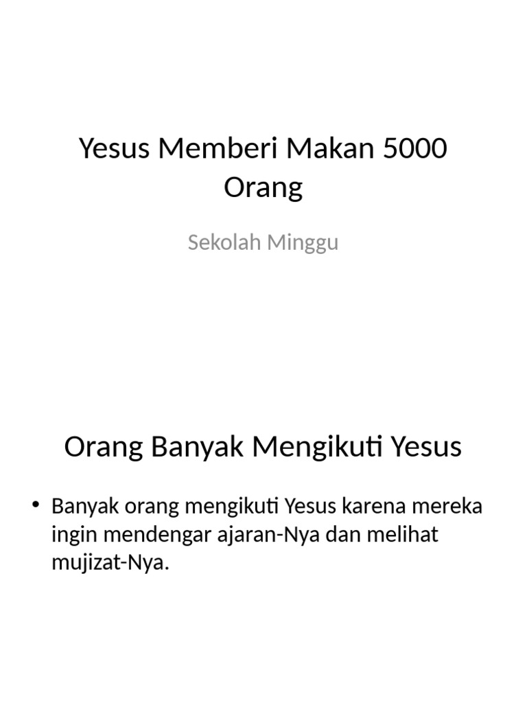 Yesus Memberi Makan 5000 | PDF