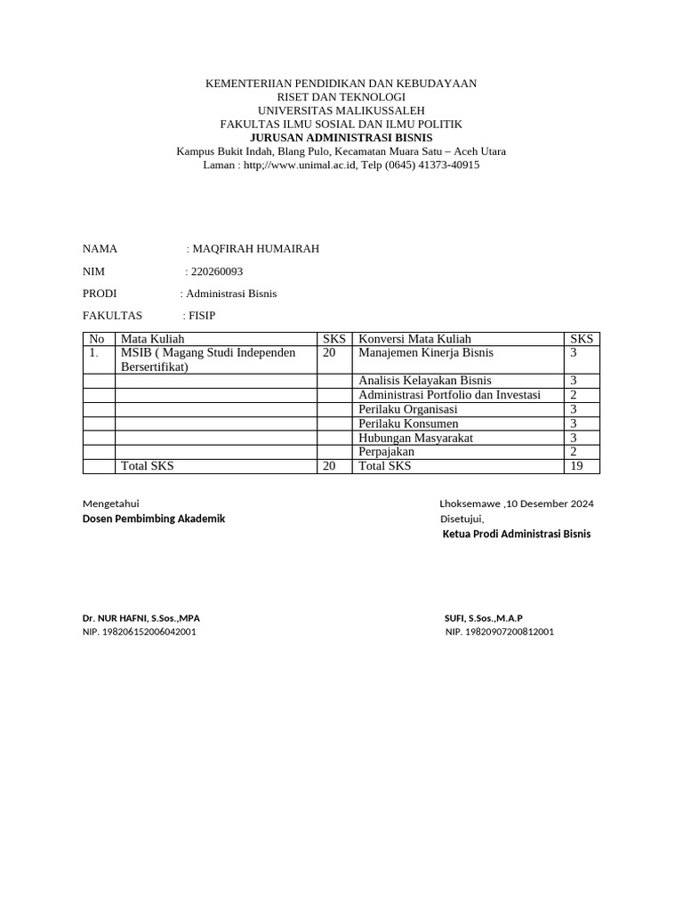 Surat Magang | PDF