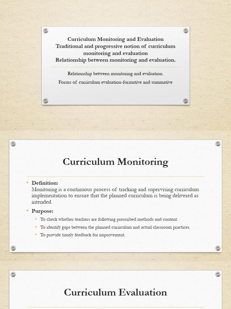 Lec 14 Curriculum Monitoring and Evaluation | PDF | Curriculum | Evaluation
