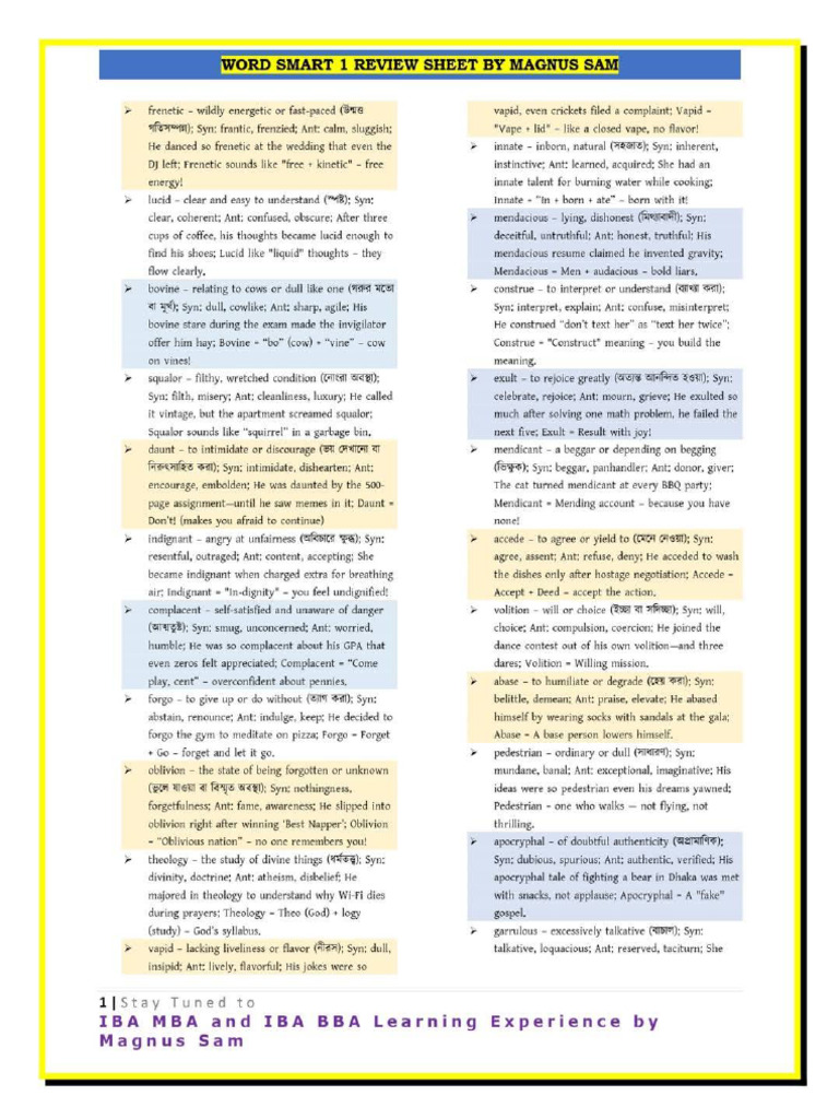 Wordsmart 1 - Magnus Sam | PDF