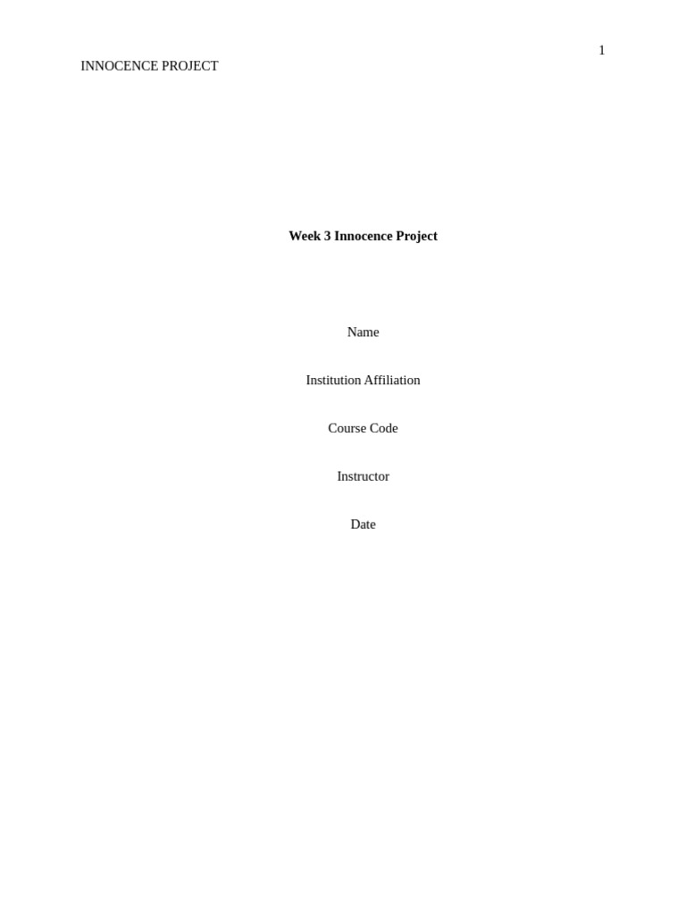 Prioritizing Cases for Innocence Project | PDF | Innocence Project ...
