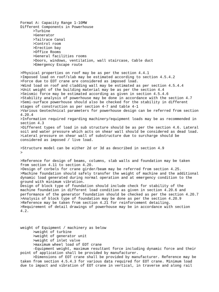 Powerhouse Design Guidelines 1-10MW | PDF | Structural Load | Crane ...