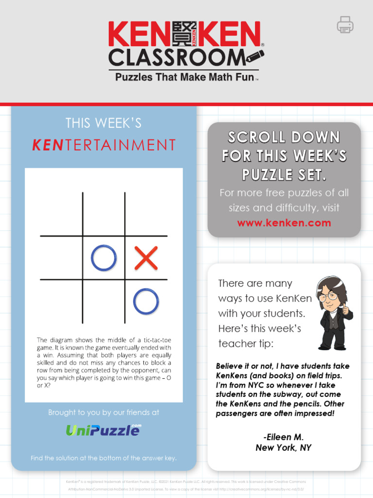 KenKen Classroom Puzzle Solutions | PDF | Puzzles | Recreational