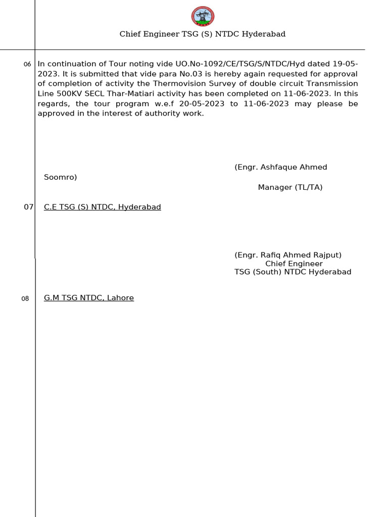 Approval Request for Thermovision Survey Completion | PDF