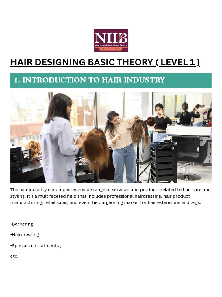 Hair Designing Basics: Level 1 Guide | PDF | Hairdresser | Shampoo