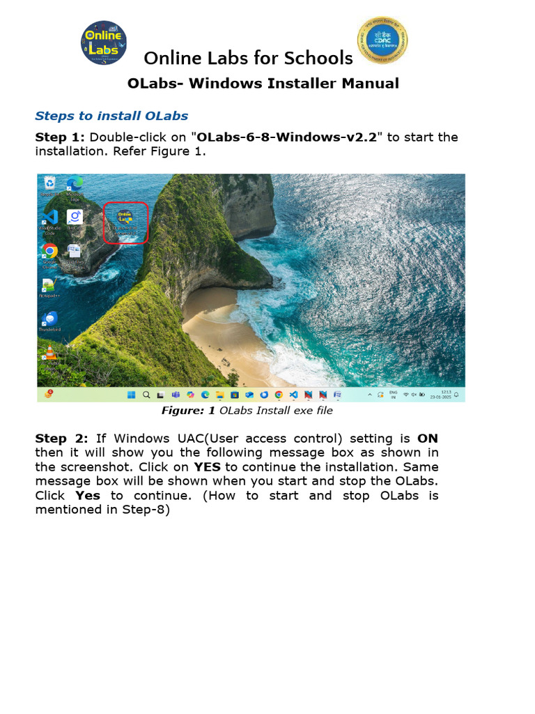 OLabs Windows Installation Guide | PDF | Button (Computing) | Ibm Pc ...