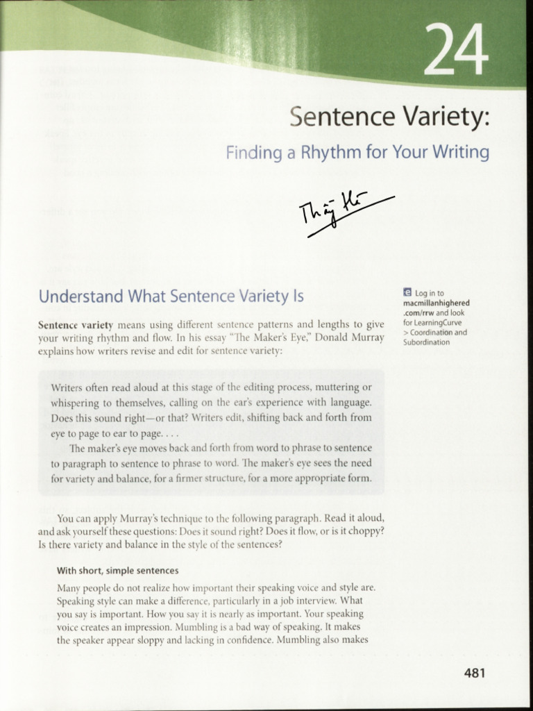 1 Sentence Variety of Chinese | PDF