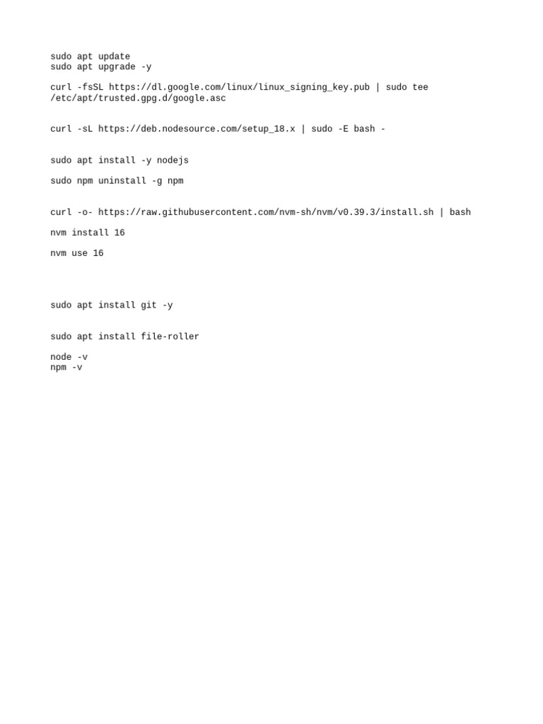 Install Node.js and Git on Ubuntu | PDF