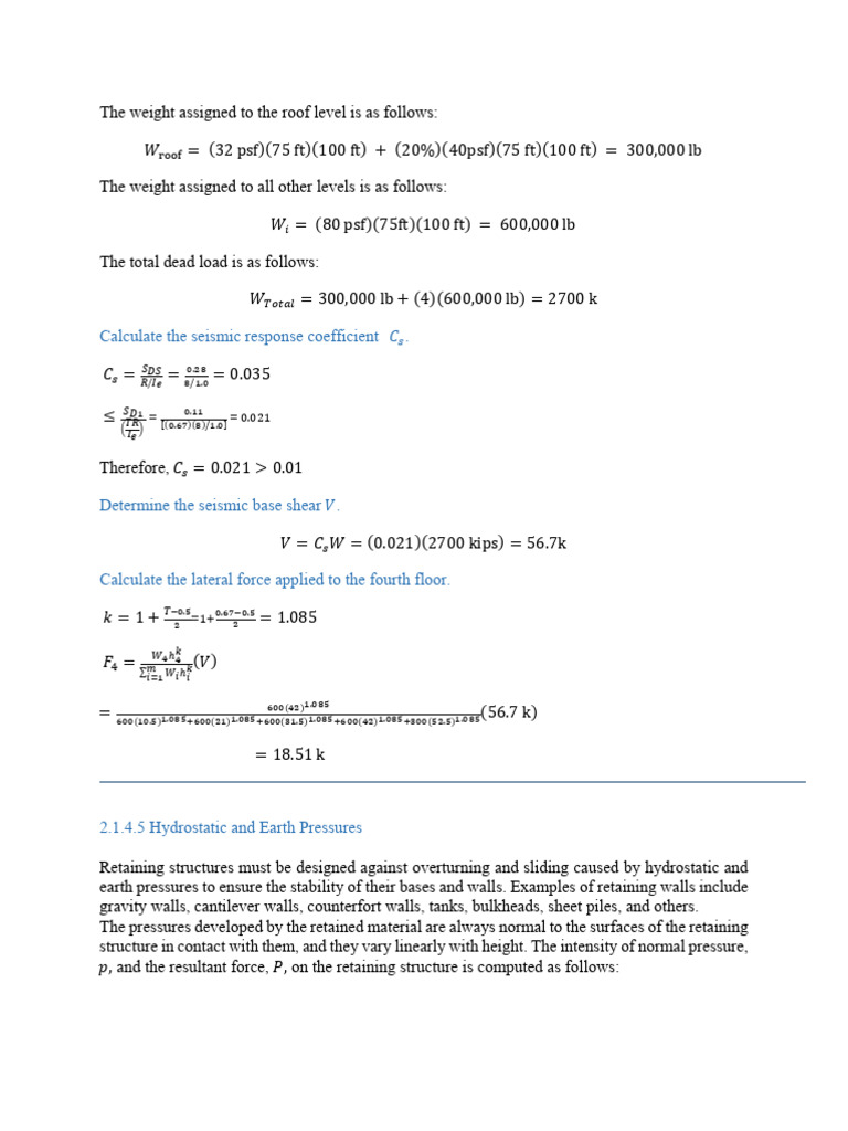 Seismic Load Calculations and Retaining Structures | PDF