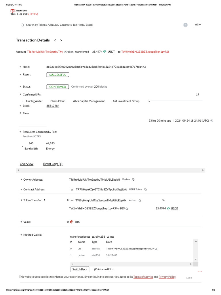 Transaction - TRONSCAN | PDF | Computing