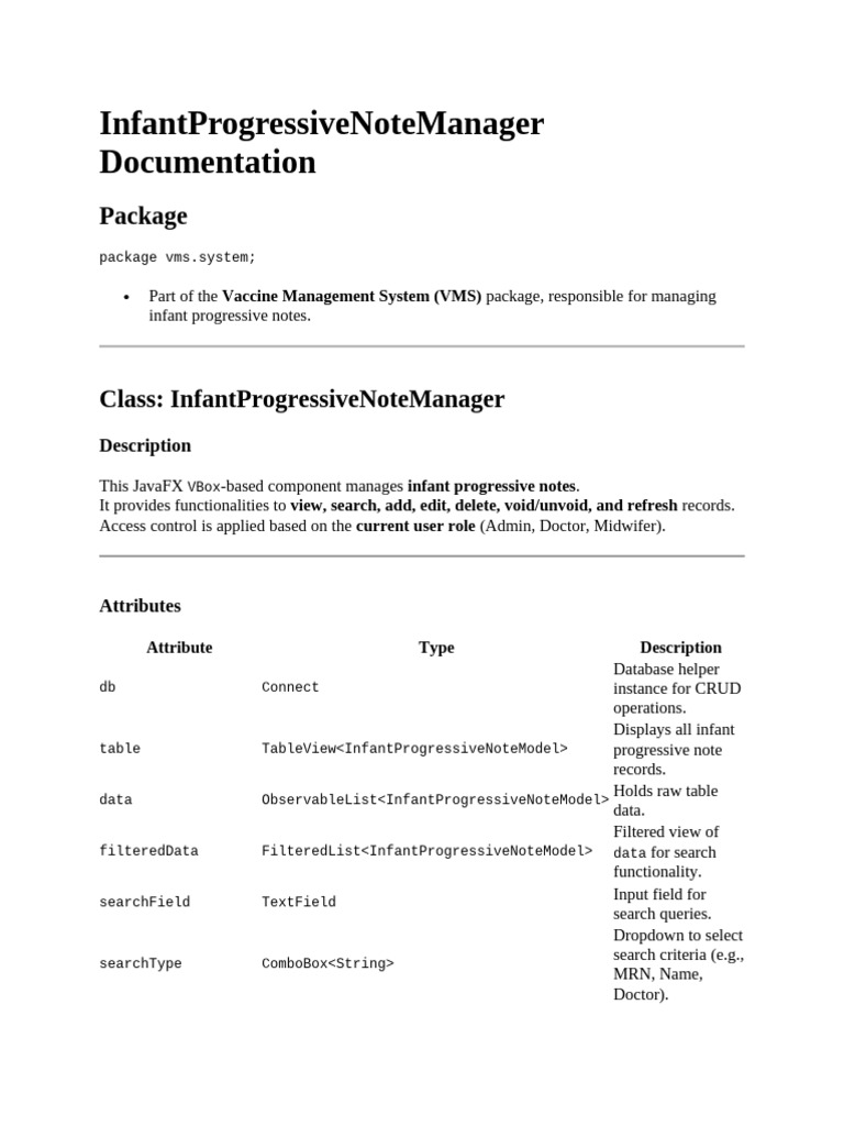 Infant Progressive Note Manager Guide | PDF | Databases | Data Management