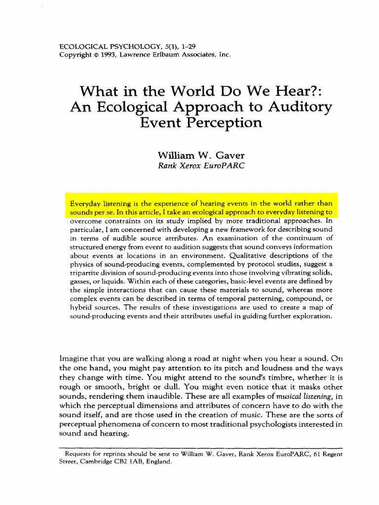 已引用 What in the World Do We Hear?- An Ecological Approach to Auditory ...