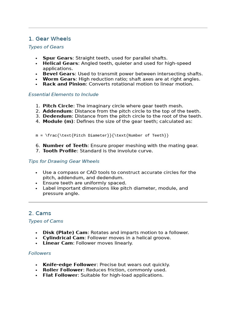 Gear Notes and Cams | PDF | Gear | Machines
