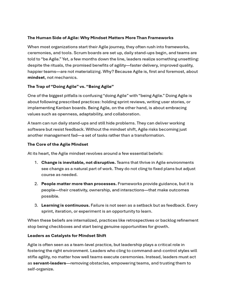 The Human Side of Agile | PDF | Agile Software Development | Scrum ...