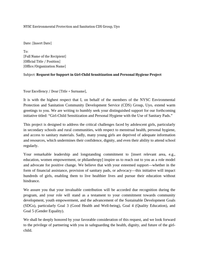 UN Standard HighProfile Request Letter A | PDF