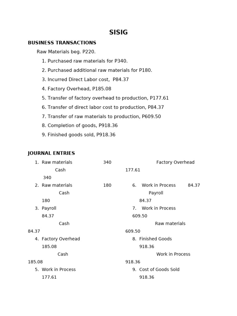 Business Transactions and Journal Entries | PDF | Cost Of Goods Sold | Cost