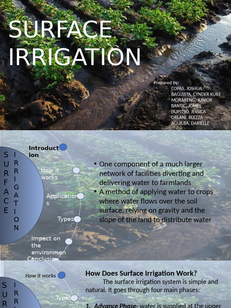 Overview of Surface Irrigation Methods | PDF | Irrigation | Plough