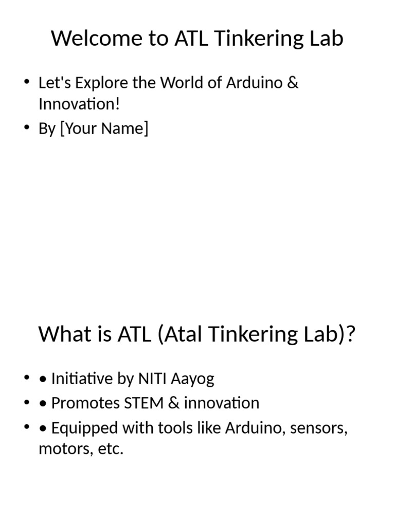 Explore Arduino at ATL Tinkering Lab | PDF | Arduino | Electrical ...
